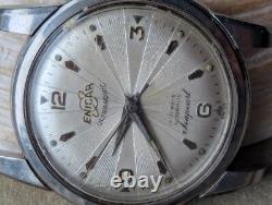 Vintage 1957 Enicar Ultrasonic Seapearl withBrevet Divers Case FOR PARTS/REPAIR