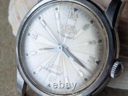 Vintage 1957 Enicar Ultrasonic Seapearl withBrevet Divers Case FOR PARTS/REPAIR