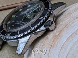 Vintage 1960's Mortima SuperDatomatic French Diver Watch RUNS FOR PARTS/REPAIR