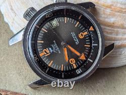 Vintage 1965 Ascot Super-Compressor Diver withOrange Patina, Runs FOR PARTS/REPAIR