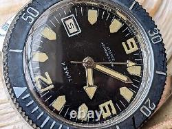 Vintage 1969 Timex 200 Feet Diver withWarm Patina, Faded Bezel FOR PARTS/REPAIR