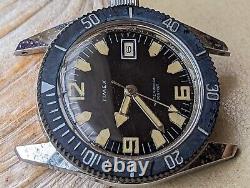 Vintage 1969 Timex 200 Feet Diver withWarm Patina, Faded Bezel FOR PARTS/REPAIR