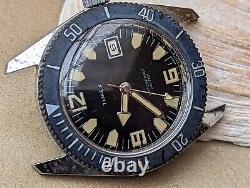 Vintage 1969 Timex 200 Feet Diver withWarm Patina, Faded Bezel FOR PARTS/REPAIR