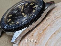 Vintage 1969 Timex 200 Feet Diver withWarm Patina, Faded Bezel FOR PARTS/REPAIR