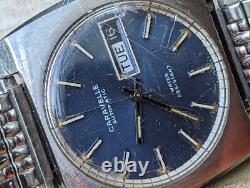 Vintage 1970 Caravelle Day-Date Watch withAS 1916 Mvmt, Runs FOR PARTS/REPAIR
