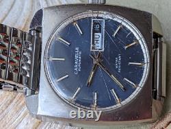 Vintage 1970 Caravelle Day-Date Watch withAS 1916 Mvmt, Runs FOR PARTS/REPAIR