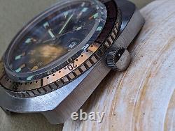 Vintage 1970's Cronel Day-Date Diver Watch withBox, Papers, Hangtag FOR PARTS/REPAIR