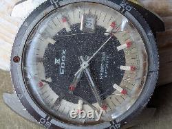 Vintage 1970's Edox Hydro-Sub 10 ATM All SS Diver withETA 2783 Mvmt FOR PARTS ONLY