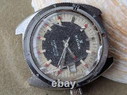 Vintage 1970's Edox Hydro-Sub 10 ATM All SS Diver withETA 2783 Mvmt FOR PARTS ONLY