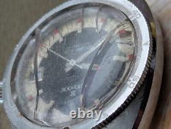 Vintage 1970's Edox Hydro-Sub 10 ATM All SS Diver withETA 2783 Mvmt FOR PARTS ONLY