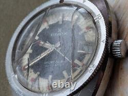 Vintage 1970's Edox Hydro-Sub 10 ATM All SS Diver withETA 2783 Mvmt FOR PARTS ONLY