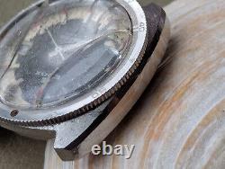 Vintage 1970's Edox Hydro-Sub 10 ATM All SS Diver withETA 2783 Mvmt FOR PARTS ONLY