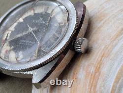 Vintage 1970's Edox Hydro-Sub 10 ATM All SS Diver withETA 2783 Mvmt FOR PARTS ONLY