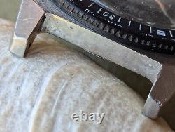 Vintage 1970's Gruen World Time All SS Diver with512 CA Mvmt, Runs FOR PARTS/REPAIR