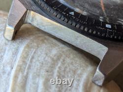 Vintage 1970's Gruen World Time All SS Diver with512 CA Mvmt, Runs FOR PARTS/REPAIR