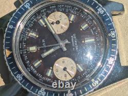 Vintage 1970s Gallet Solar Divers Chronograph withBrown Dial, Runs FOR PARTS/REPAIR