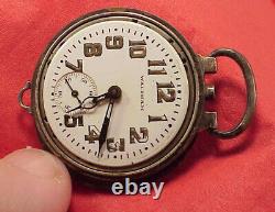 Vintage 31mm Rare Depollier Waltham Trench 7 Jewel Wristwatch Sterling 1918