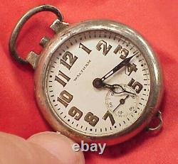 Vintage 31mm Rare Depollier Waltham Trench 7 Jewel Wristwatch Sterling 1918