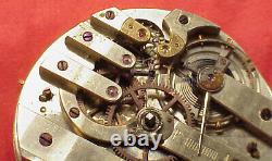 Vintage 45mm Rare Cross Pallet Fork Pocket Watch Movement Ky Ks Broken Staff