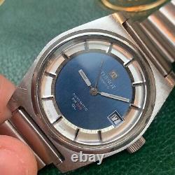 Vintage 70's Tissot PR516 GL Automatic Blue Date Wristwatch Runs PARTS / REPAIR