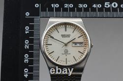 Vintage? AS-IS? SEIKO SUPERIOR Twin Quartz 9983-8000 Silver Men's Watch JAPAN