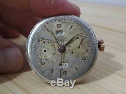 Vintage Angelus Chronodata Watch Mechanism & Dial (For parts)