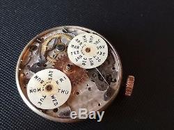 Vintage Angelus Chronodata Watch Mechanism & Dial (For parts)