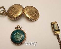Vintage Antique Gold Filled Pocket Watch Lot 1875 Elgin K W Co New York Parts