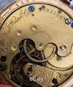 Vintage Antique Gold Filled Pocket Watch Lot 1875 Elgin K W Co New York Parts