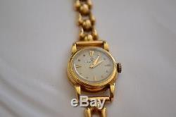 Vintage Antique Ladies 18K Gold Omega Wrist Watch not working selling as is