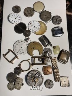 Vintage Antique Watch Parts Including Some Elgin Parts