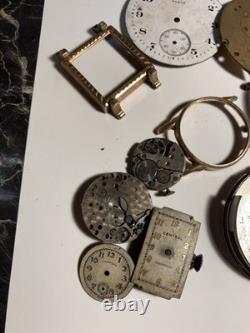 Vintage Antique Watch Parts Including Some Elgin Parts