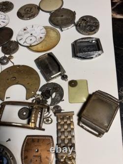 Vintage Antique Watch Parts Including Some Elgin Parts