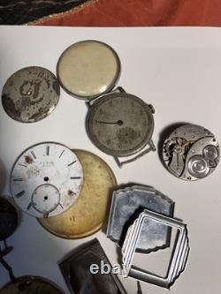 Vintage Antique Watch Parts Including Some Elgin Parts