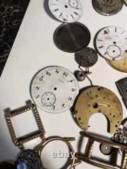 Vintage Antique Watch Parts Including Some Elgin Parts
