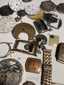 Vintage Antique Watch Parts Including Some Elgin Parts