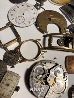 Vintage Antique Watch Parts Including Some Elgin Parts
