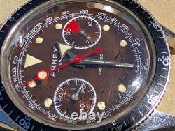Vintage Arnex Divers Chronograph withTropical Brown Dial, Runs FOR PARTS/REPAIR