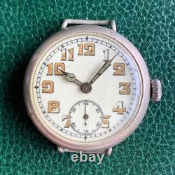 Vintage Beleco WWI Era Trench 33mm Watch Swiss Not Running for PARTS / REPAIR