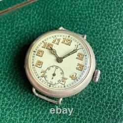Vintage Beleco WWI Era Trench 33mm Watch Swiss Not Running for PARTS / REPAIR