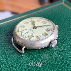 Vintage Beleco WWI Era Trench 33mm Watch Swiss Not Running for PARTS / REPAIR