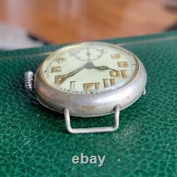 Vintage Beleco WWI Era Trench 33mm Watch Swiss Not Running for PARTS / REPAIR