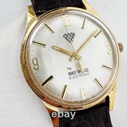 Vintage Benrus Electronic Watch 60 Series 9021 Gold Tone 34mm Not Working