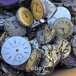 Vintage Box Filled With Mens Ladies Mechanical Watch Movement Parts Lot