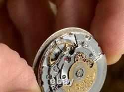 Vintage Bucherer Watch Dial, Hands & Movement Automatic ETA 2728 Swiss FOR PARTS