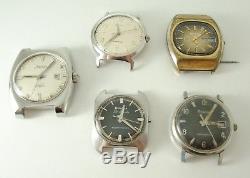 Vintage Bulova Automatic Watch Lot for Parts or Repair, Some Running