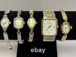 Vintage Bulova & Caravelle watch lot for parts and repair