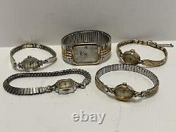 Vintage Bulova & Caravelle watch lot for parts and repair