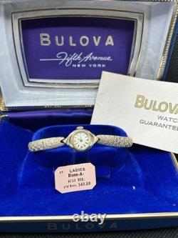 Vintage Bulova Diane-A 17J Ladies Watch 1950s with Box & Tag Not Working