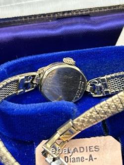 Vintage Bulova Diane-A 17J Ladies Watch 1950s with Box & Tag Not Working
